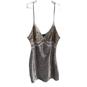 Secret Treasures Women's Babydoll Lace Silky Nighty 3X Satin Animal Print Sexy